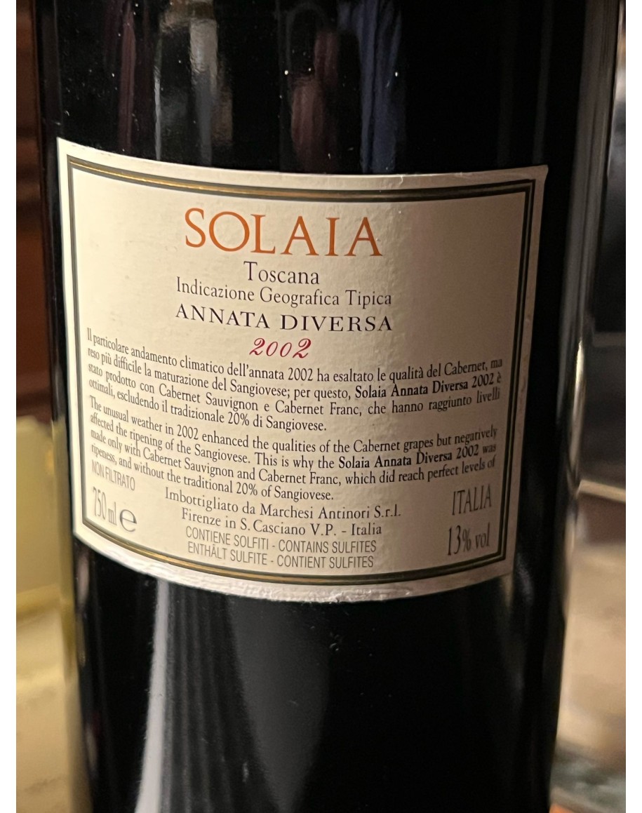 Antinori Solaia Annata diversa, IGT 2002